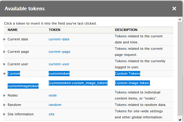 custom image token