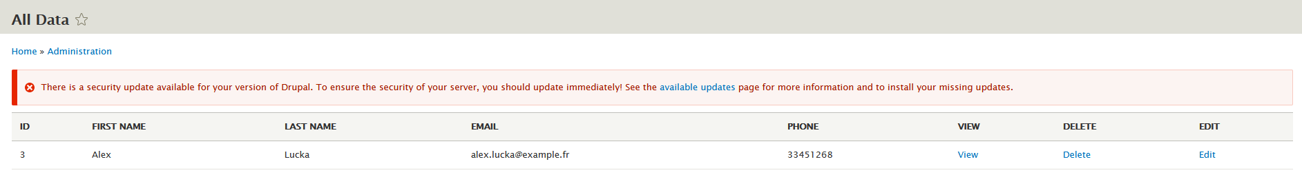 How to use database api by creating custom Form with CRUD operations in Drupal 8