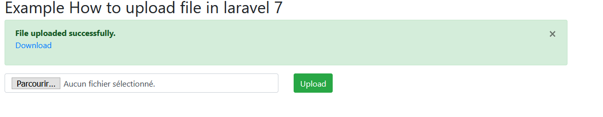 upload files in laravel 7